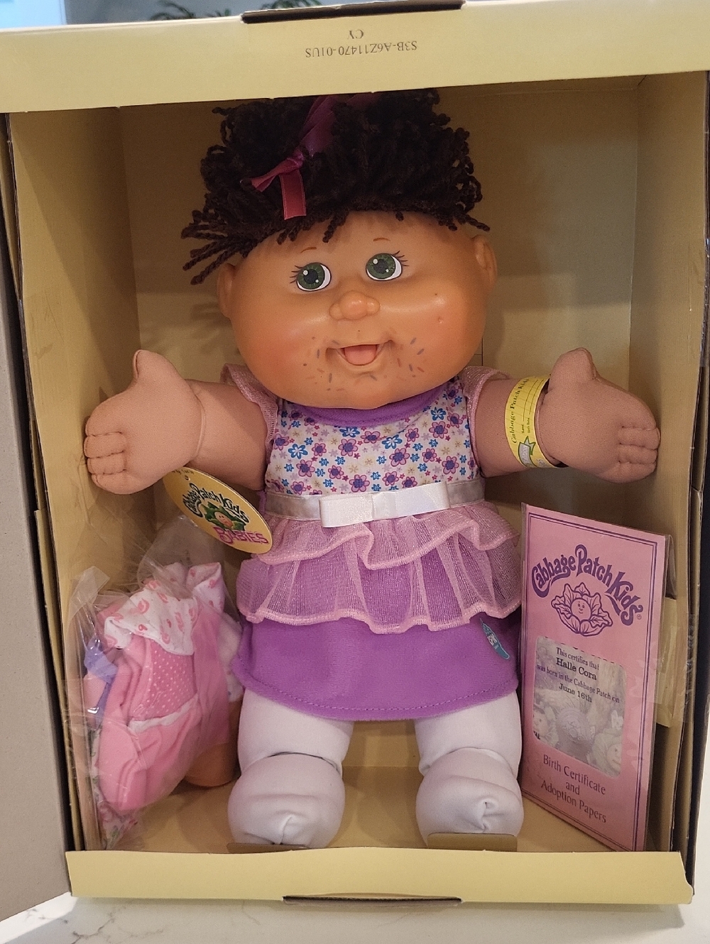 Cabbage Patch Kids Purple Floral Dress Doll